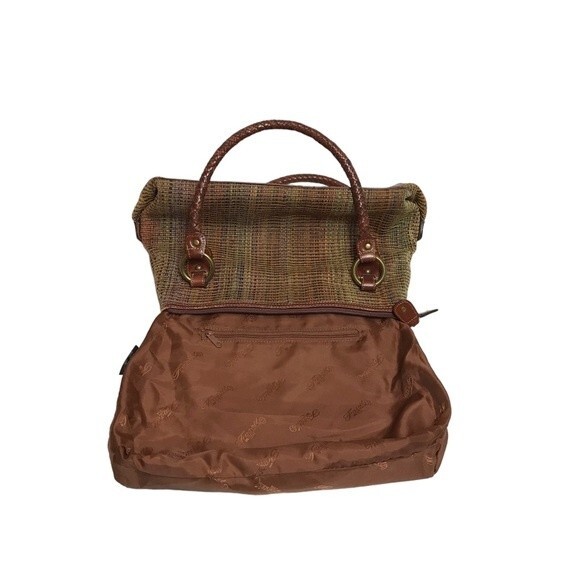 Fossil braided leather trim woven shoulder baguette bag purse‎ - Picture 14 of 16